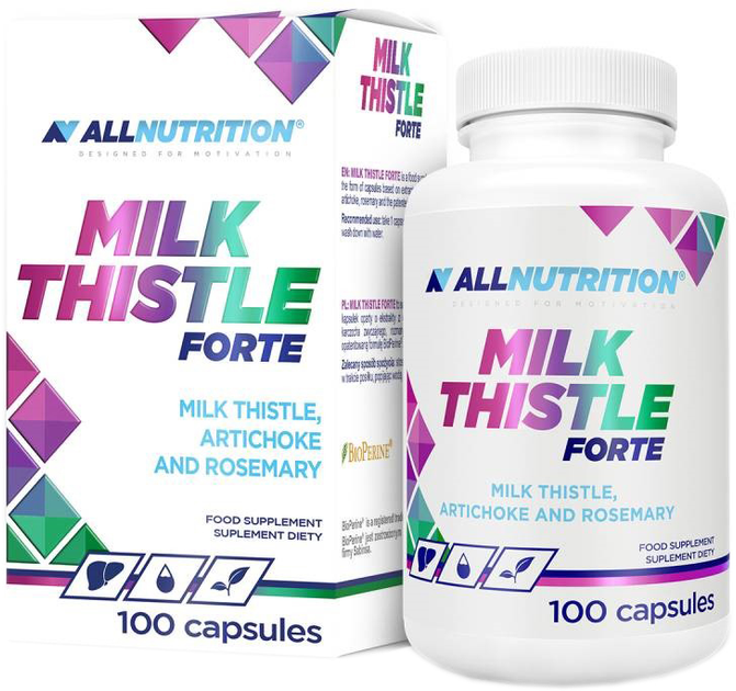 Харчова добавка Allnutrition Milk Thistle Forte 100 капсул (5902837746203) - зображення 1