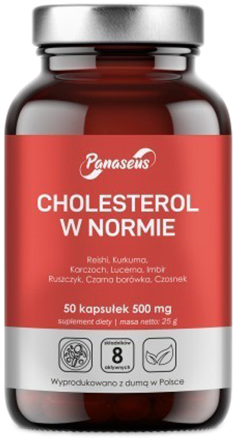 Panaseus Cholesterol w normie 500 mg 50 kapsułek (5904194062439) - obraz 1