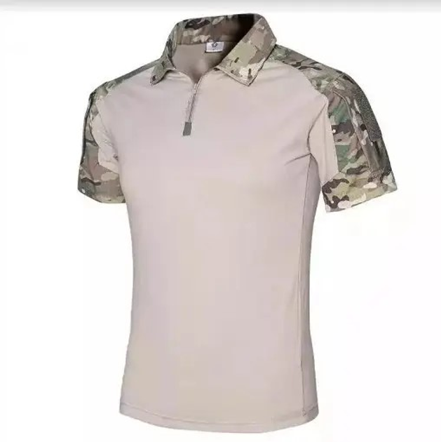 Тактическая футболка поло с коротким рукавом мультикам рубашка боевая Multicam Ubacs р.XXL 1шт. - изображение 1