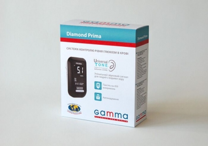Глюкометр Gamma DIAMOND PRIMA + 10 тест полосок гарантия 2 года - изображение 2