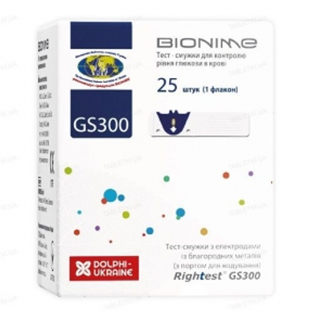 Тест-полоски Bionime Rightest GS300 25 штук - изображение 1