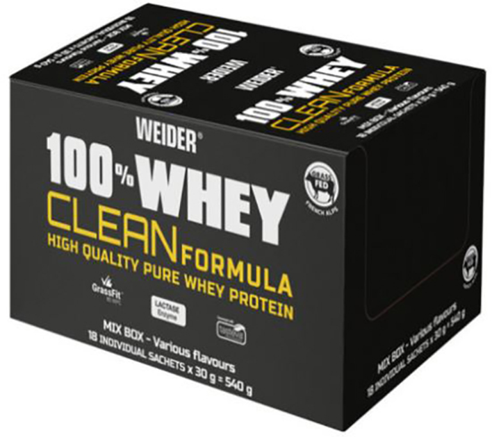 Białko Mix Box 100% Whey Clean Protein 18 sasz x 30 g Czekolada-Kakao (8414192315613) - obraz 1
