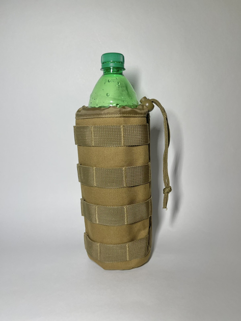 Тактичний підсумк сумка тримач для пляшки води 23х10см Койот із системою MOLLE - зображення 2