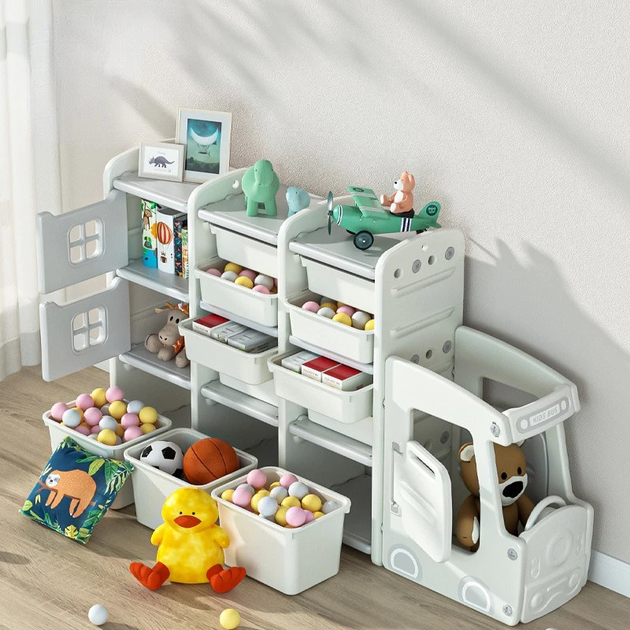 Полки для хранения игрушек в детской (34 фото)