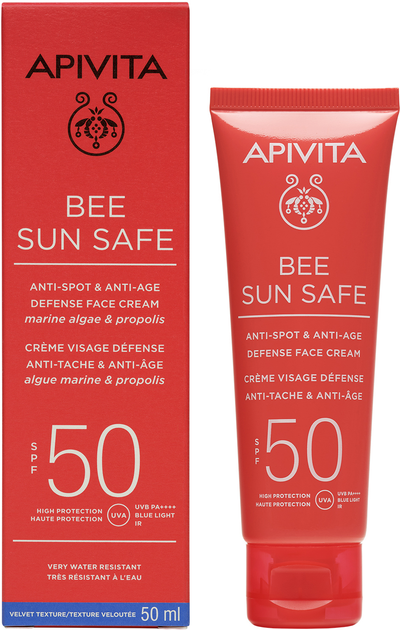 Filtr przeciwsłoneczny do twarzy Apivita Bee Sun Safe SPF50 Przeciw plamom starczym i przeciwstarzeniowym 50 ml (5201279080181) - obraz 2