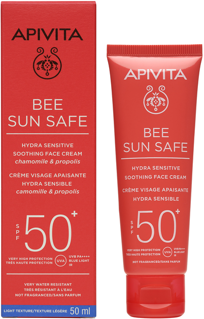 Apivita Bee Sun Bezpieczny Krem Do Opalania Twarzy SPF50+ Kojący 50 ml (5201279080204) - obraz 1