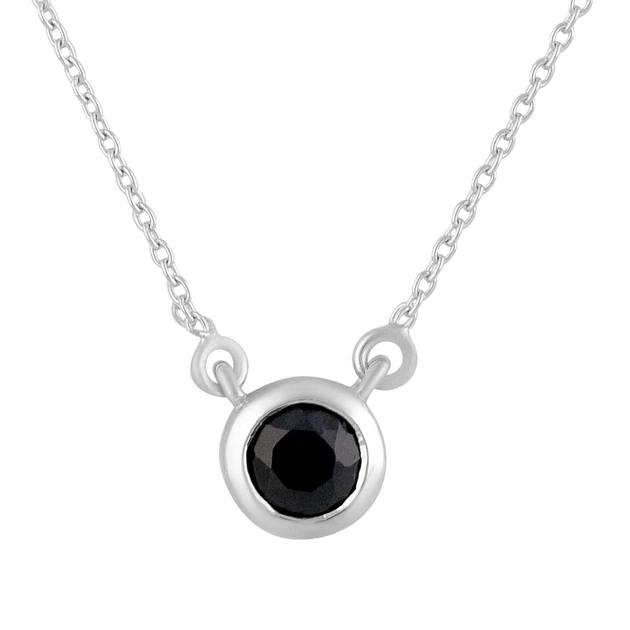 Серебряное колье с натуральным сапфиром 0.663ct, вес изделия 2,17 гр (2126614) - изображение 2