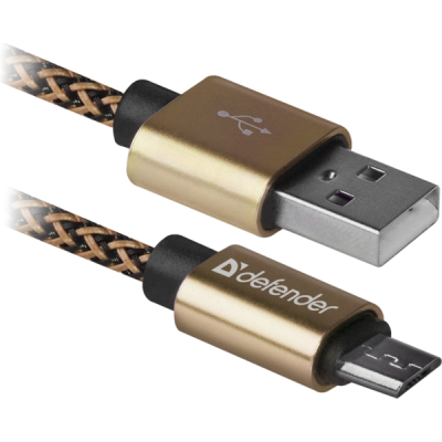 Дата кабель USB 2.0 AM to Micro 5P 1.0m USB08-03T gold Defender (87800) - Фото 1 Дата кабель USB 2.0 AM to Micro 5P 1.0m USB08-03T gold Defender (87800) - изображение 1
