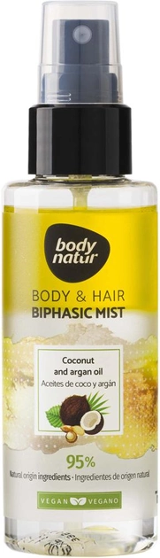 Універсальний міст для тіла та волосся Body Natur Body and Hair Mist Coconut and Argan oil 100 мл (8414719408132) - зображення 1