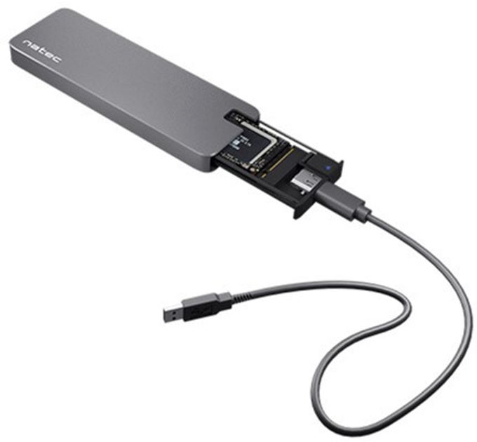 Зовнішня кишеня NATEC Rhino для SSD M.2 NVMe USB Type-C 3.2 Gray (NKZ-1953) - зображення 4