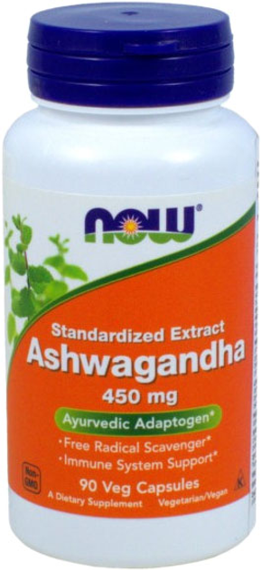 Suplement diety Now Foods Ashwagandha 450 mg 90 kapsułek (733739046031) - obraz 1