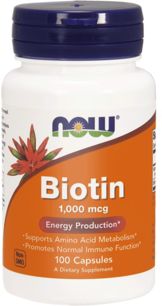 Добавка харчова Now Foods Біотин 1000 мг 100 капсул (733739004697) - зображення 1