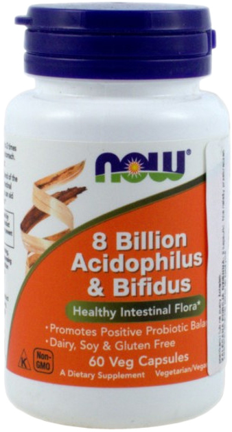 Now Foods 8 Billion Acidophilus&Bifidus 60 kapsułek (733739029300) - obraz 1