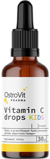Ostrovit Pharma Vitamin C Drops Kids 30 ml (5903933908212) - obraz 1