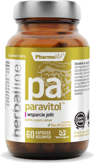 Pharmovit Paravitol 60 kapsułek Wsparcie Jelit Herballine (5904703900085) - obraz 1