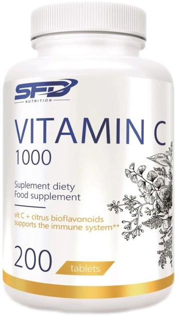 Харчова добавка SFD Вітамін С 1000 200 таблеток для імунітету (5902837735894) - зображення 1