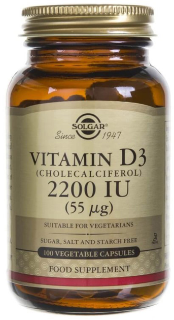 Solgar Witamina D3 2200 IU 55 mcg 100 kapsułek (33984033177) - obraz 1