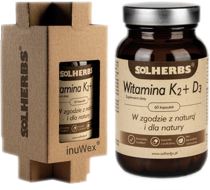 Харчова добавка Solherbs Вітамін K2 D3 60 капсул (5908224731135) - зображення 1