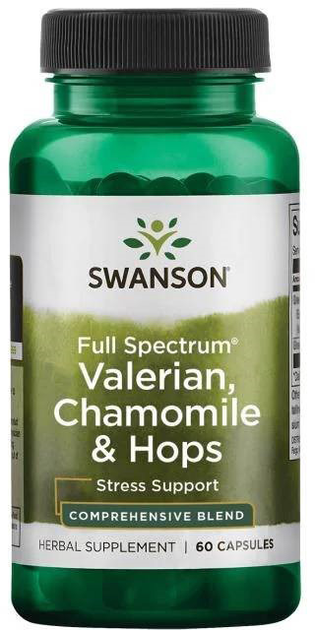 Харчова добавка Swanson Fs Valerian Chamomile Hops 60 капсул (87614116655) - зображення 1