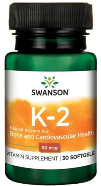Харчова добавка Swanson Натуральний вітамін K2 50 мкг 30 капсул (87614026718) - зображення 1