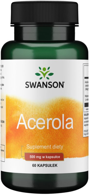 Swanson Acerola 500mg 60 kapsułek Wzmacnia Odporność (87614116693) - obraz 1