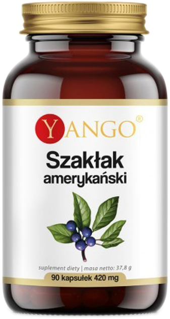 Харчова добавка Yango Американська крушина 90 капсул 420 мг для травлення (5903796650907) - зображення 1