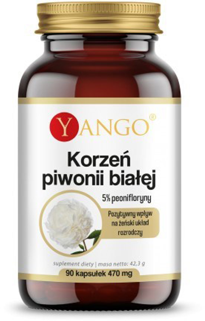 Харчова добавка Yango Корінь білого півонії 90 капсул 5% пеоніфлорин (5904194060220) - зображення 1