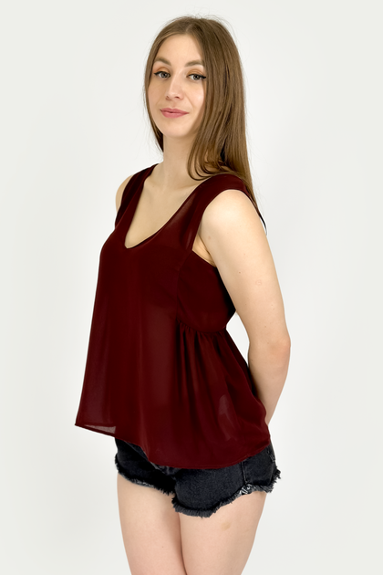 Блузка Zara 7901/241/681 бордовая XS - изображение 3