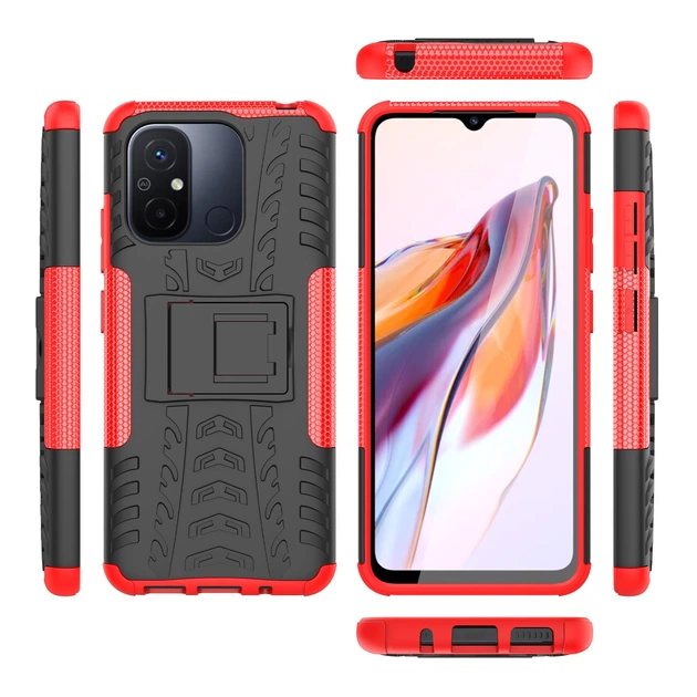 Чохол Armor для Xiaomi Redmi 12C протиударний бампер з підставкою Red - зображення 8