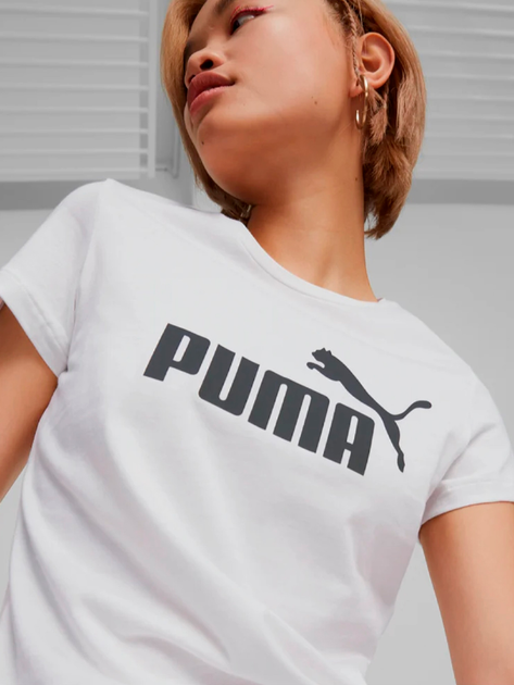 T-shirt damski Puma Ess Logo Tee 586774-02 M Biały (4063697275058) - obraz 2