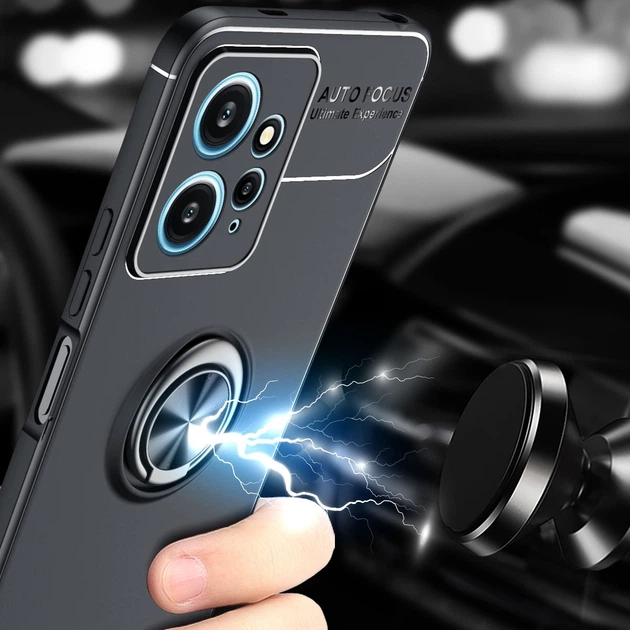 Чехол TPU Ring для Xiaomi Redmi Note 12 бампер противоударный с кольцом Black - Фото 2 Чехол TPU Ring для Xiaomi Redmi Note 12 бампер противоударный с кольцом Black - изображение 2