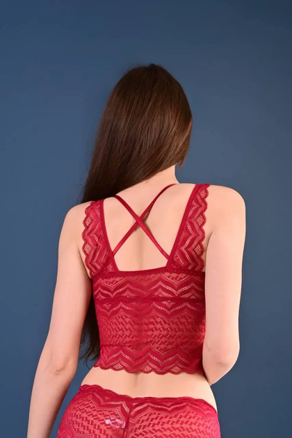Комплект белья женский No Brand П697 бордовый размер XL/XXL - изображение 2