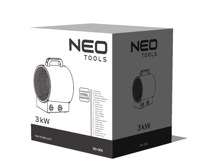 Теплова гармата 3 кВт електричний обігрівач Neo Tools 90-066 - Фото 7 Теплова гармата 3 кВт електричний обігрівач Neo Tools 90-066 - изображение 7