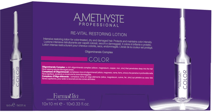 Lotion w ampułkach Farmavita Amethyste Color Revital Regenerujący Lotion do włosów farbowanych 10 ml x 10 szt. (8022033016041) - obraz 1