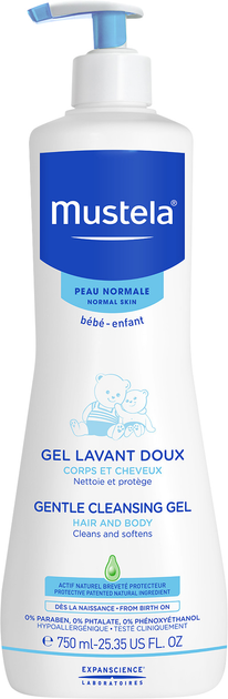 Delikatny żel do mycia dla noworodków Mustela Bebe 750 ml (3504105035471) - obraz 1