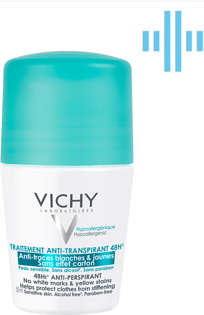 Dezodorant-antyperspirant Vichy 48 godzin przeciw białym śladom i żółtym plamom 50 ml (3337871324599) - obraz 1