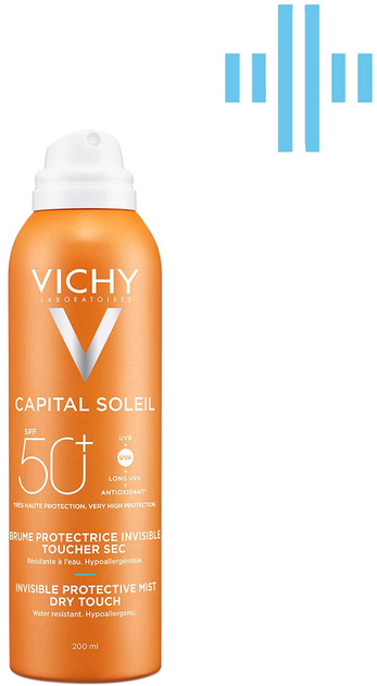 Filtr przeciwsłoneczny nawilżający wodoodporny spray-welon Vichy Capital Soleil SPF50 200 ml (3337871325770) - obraz 1