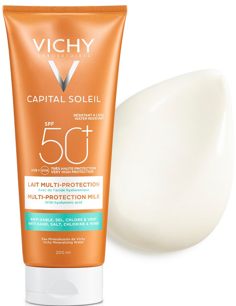 Сонцезахисне молочко Vichy Capital Soleil Beach Protect Multi-Protection SPF 50+ водостійке, з гіалуроновою кислотою 200 мл (3337875648530) - зображення 3