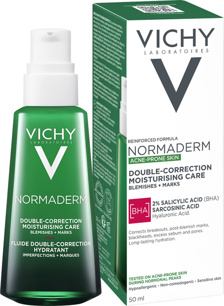 Fluid nawilżający Vichy Normaderm podwójne działanie do cery tłustej z niedoskonałościami 50 ml (3337875660617) - obraz 2