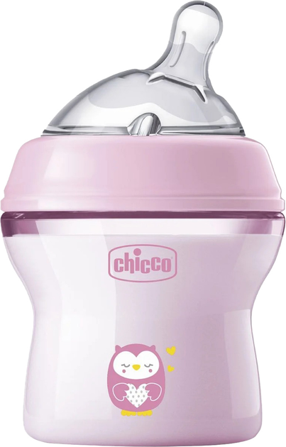 Chicco Natural Feeling Color plastikowa butelka do karmienia 150 ml 0 m+ Różowy (81311.10) - obraz 1