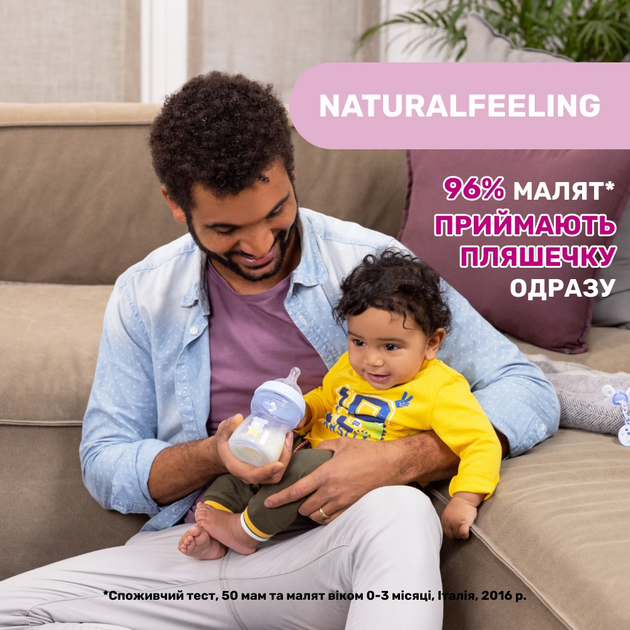 Пляшка для годування пластикова Chicco Natural Feeling c силіконовою соскою від 2 місяців 250 мл (81323.30) - зображення 5
