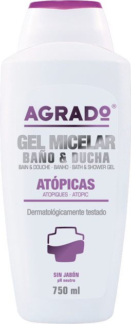 Міцелярний гель для ванни та душу Agrado Atopic Bath and Shower Gel для схильної до алергії шкіри 750 мл (8433295058197) - зображення 1