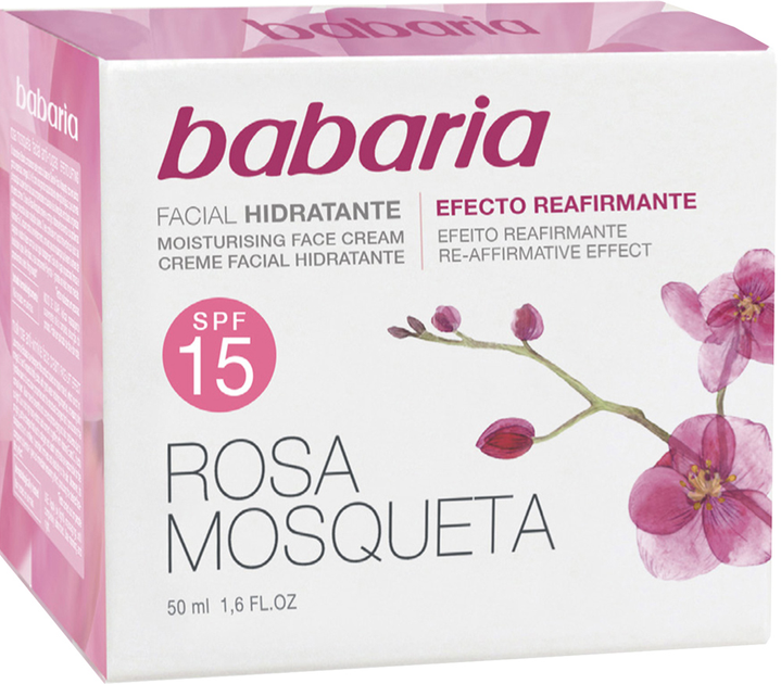 Krem nawilżający Babaria z dziką różą SPF 15 50 ml (724992) (8410412056243) - obraz 1