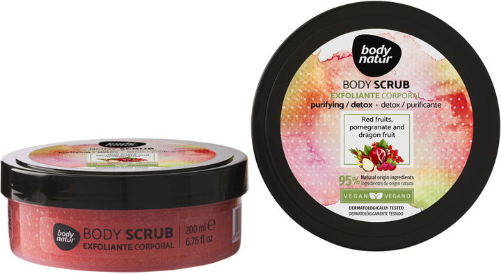 Скраб для тіла Body Natur Body Scrub Red fruits Pomegranate and Dragon fruit 200 мл (8414719408095) - зображення 2