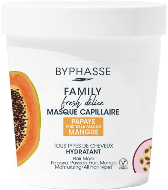 Maska do włosów Byphasse Family Fresh Delice z papają, marakują i mango dla wszystkich typów włosów 250 ml (8436097095490) - obraz 1