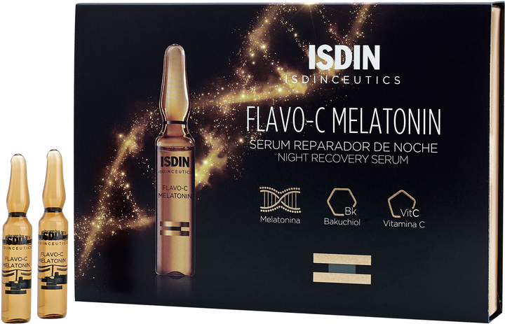 Сироватка для обличчя Isdin Isdinceutics Flavo-C Melatonin/Serum Reparador De Noche Нічна відновлювальна 30х2 мл (8470001864802) - зображення 1