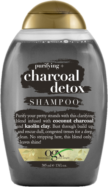 OGX Detox szampon do głębokiego oczyszczania z węglem kokosowym i kaolinem 385 ml (22796672001) - obraz 1