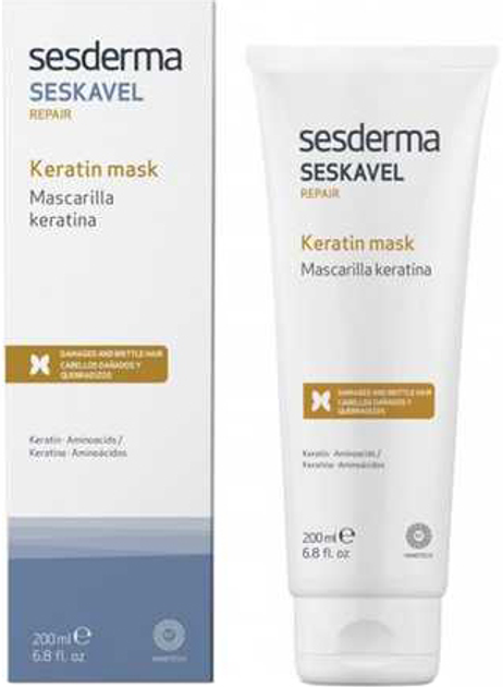 Відновлювальна маска для волосся Sesderma Seskavel Keratin Mask з кератином 200 мл (8429979435309) - зображення 1