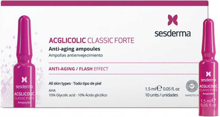 Środek przeciwstarzeniowy w ampułkach Sesderma Acglycolic Classic Forte 1,5 ml x 10 szt. (8429979446152) - obraz 1