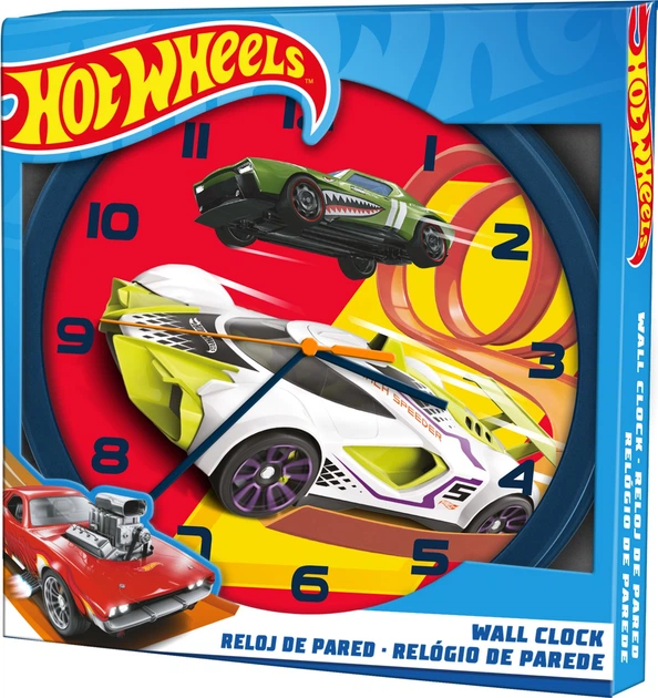 Zegar ścienny Kids Euroswan Hot Wheels HW00010 25cm (8435507870580) - Zdjęcie 1 Zegar ścienny Kids Euroswan Hot Wheels HW00010 25cm (8435507870580) - obraz 1